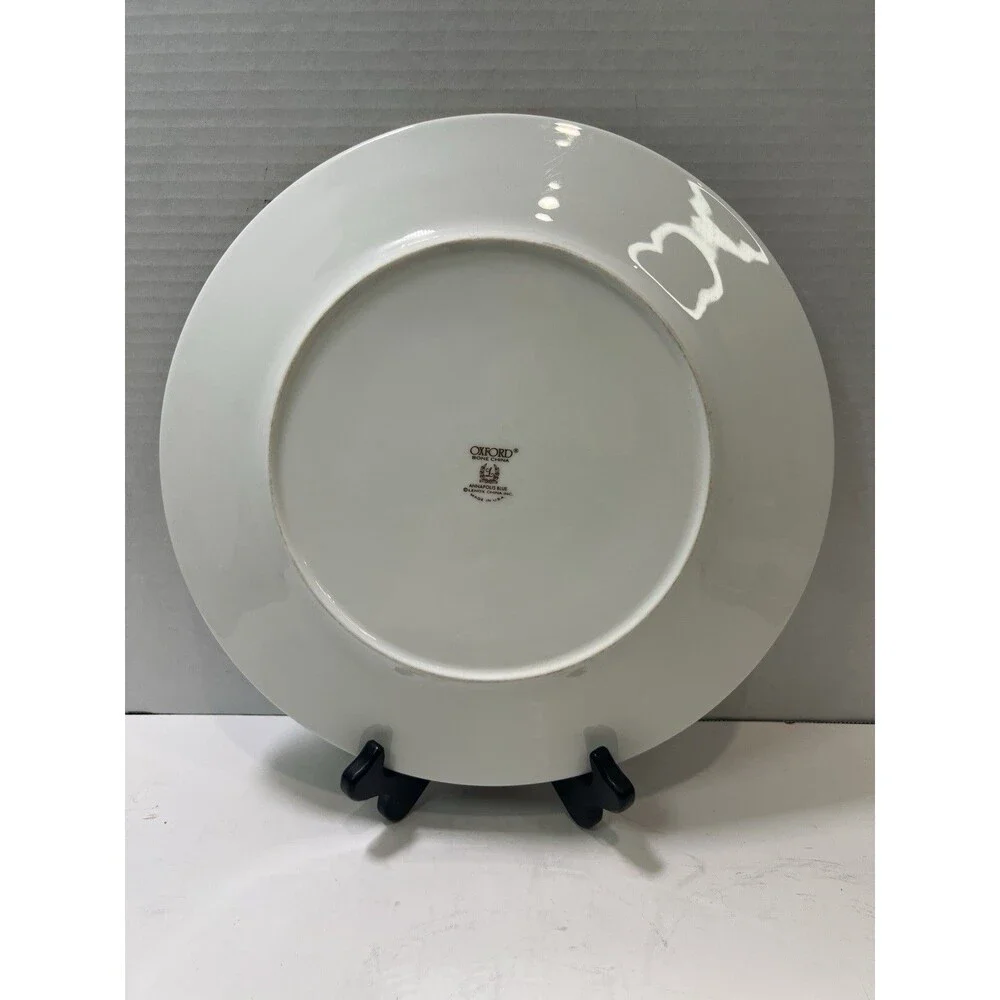 Lenox Oxford Annapolis Blue Bone China Gold Trim Dinner Plate Set Of 5